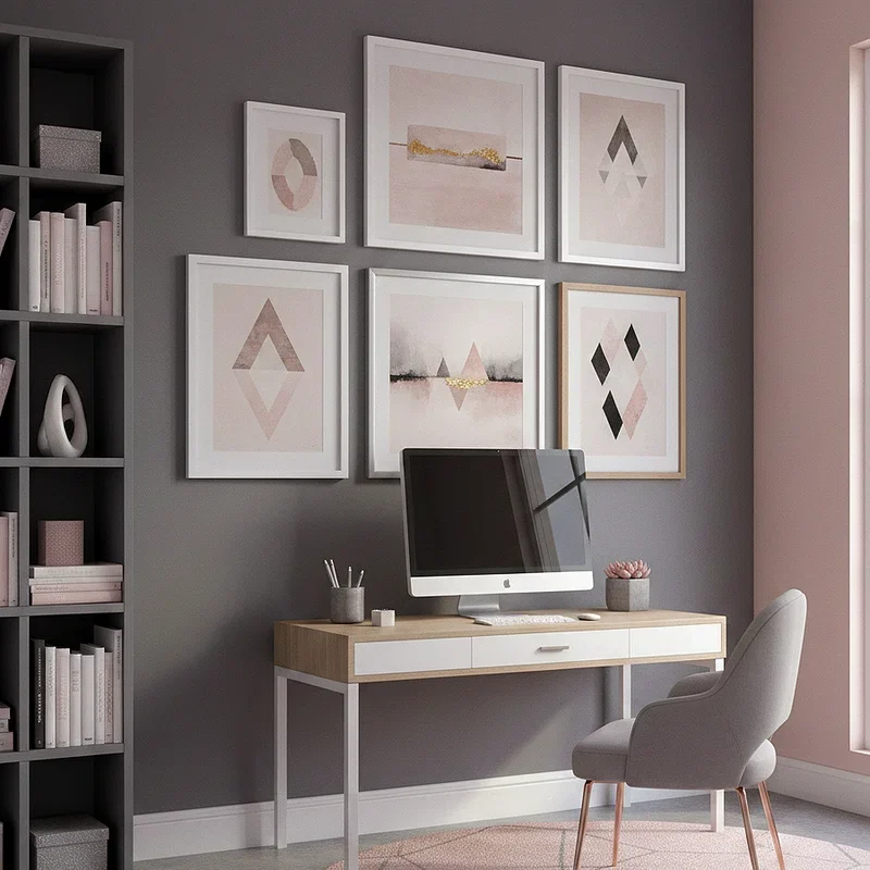Pink and Grey Office Ideas