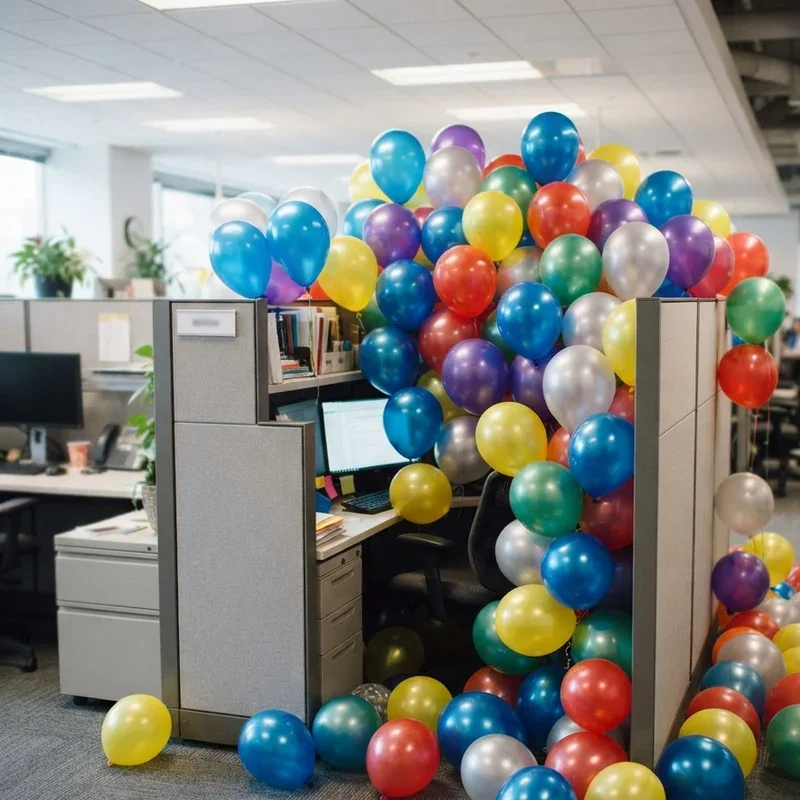 Office Cubicle Birthday Decoration Ideas