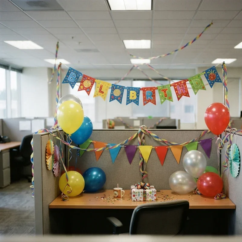 Office Cubicle Birthday Decoration Ideas