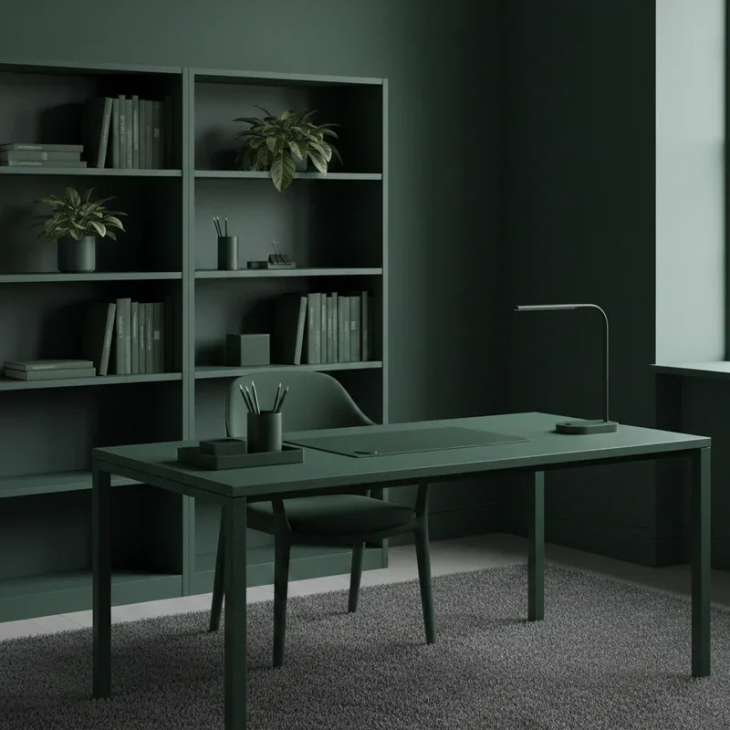 Dark Green Home Office Ideas