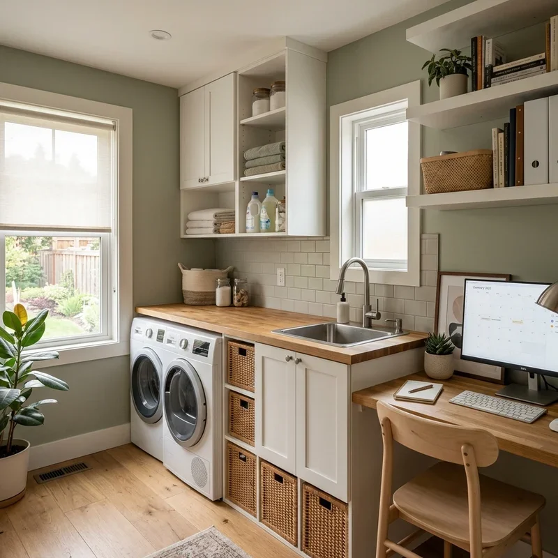 15 Small Laundry Room Office Combo Ideas to Save Space