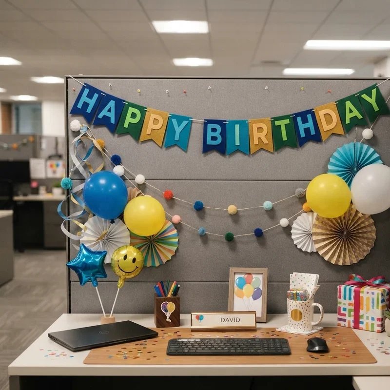 Office Cubicle Birthday Decoration Ideas