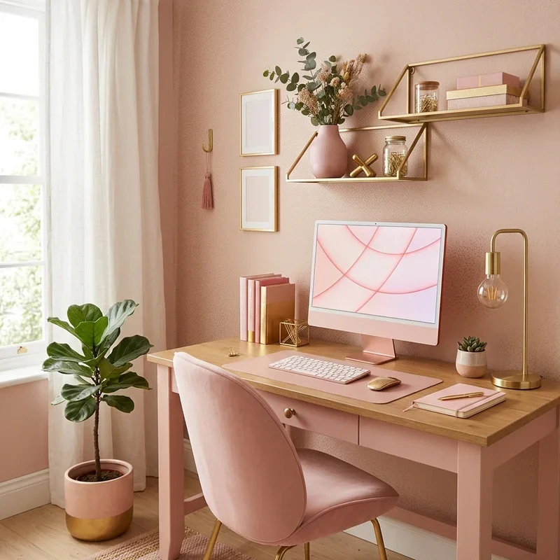Pink Home Office Ideas