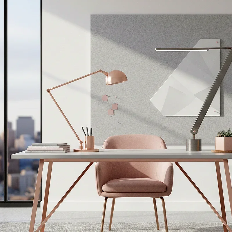 Pink and Grey Office Ideas