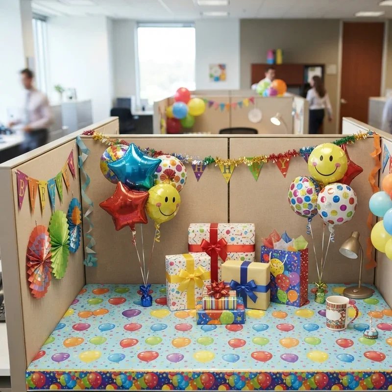Office Cubicle Birthday Decoration Ideas
