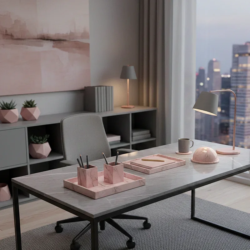 Pink and Grey Office Ideas