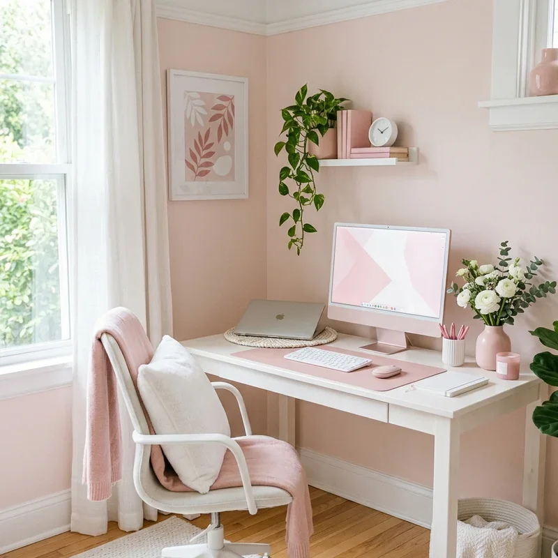 Pink Home Office Ideas