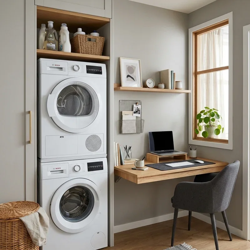 Small Laundry Room Office Combo Ideas