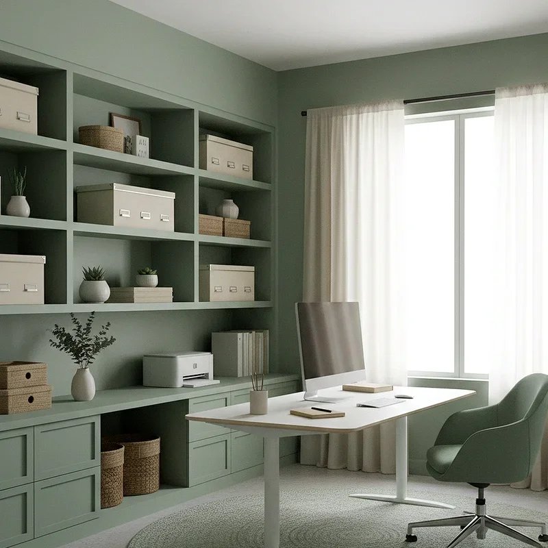 Sage Green Office Ideas