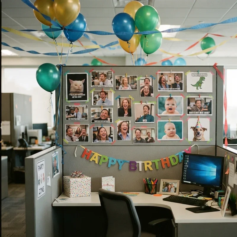 Office Cubicle Birthday Decoration Ideas