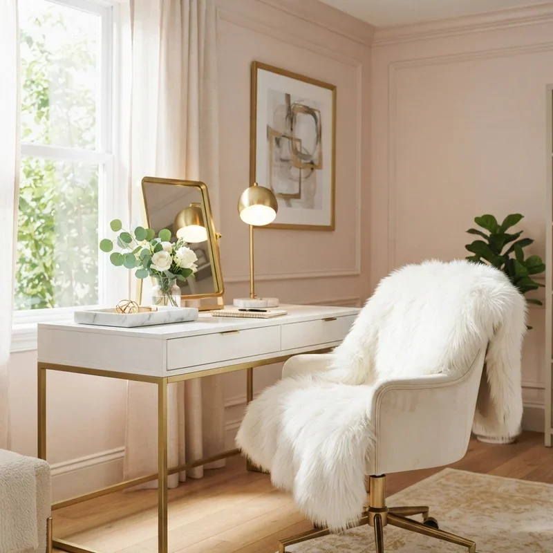 Glamorous Women's Office Decorating Ideas