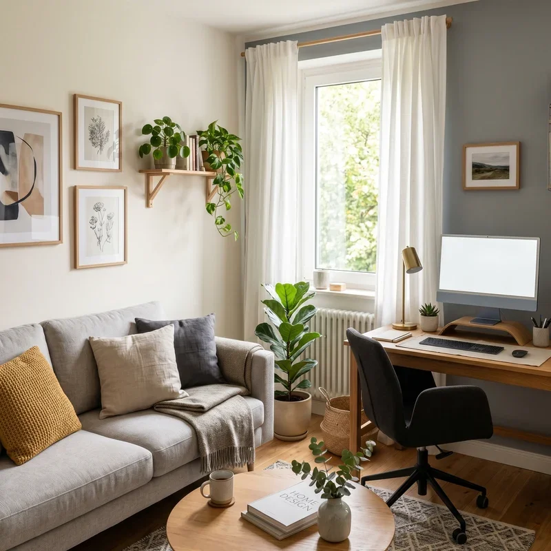 Living Room and Office Combo Ideas