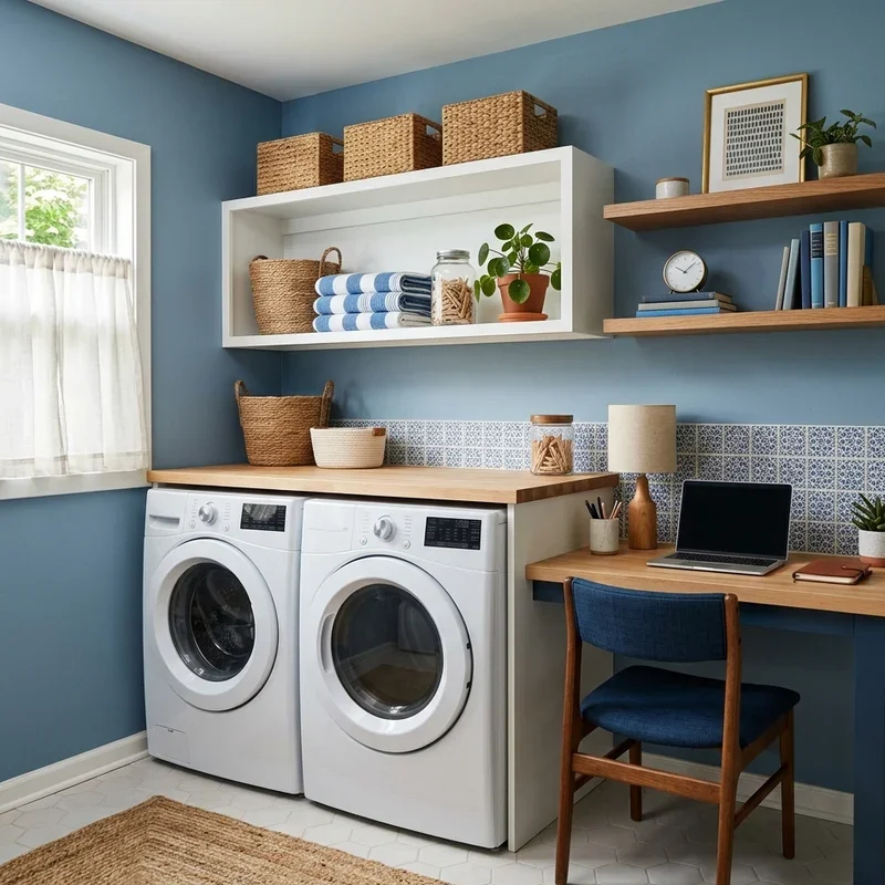 Small Laundry Room Office Combo Ideas