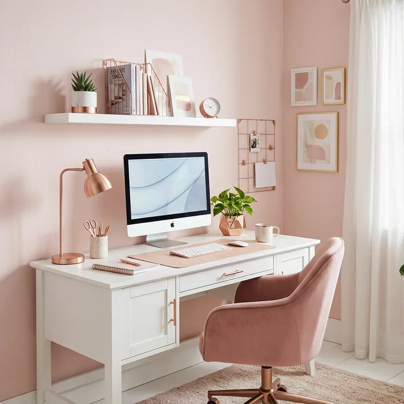 Pink Home Office Ideas