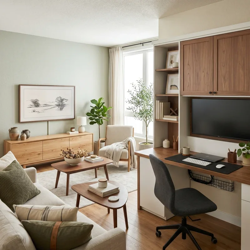 Living Room and Office Combo Ideas