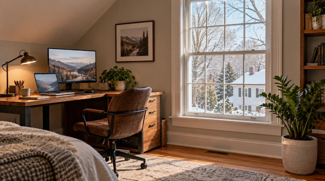 Replacement Windows for a Home Office in an Older New Jersey Colonial
