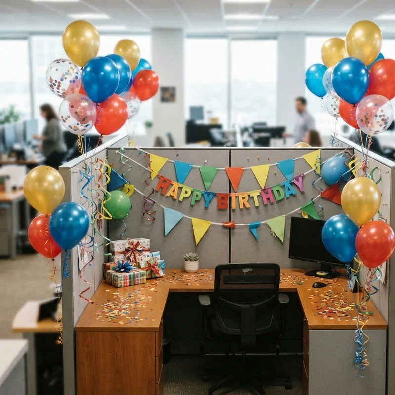 Office Cubicle Birthday Decoration Ideas
