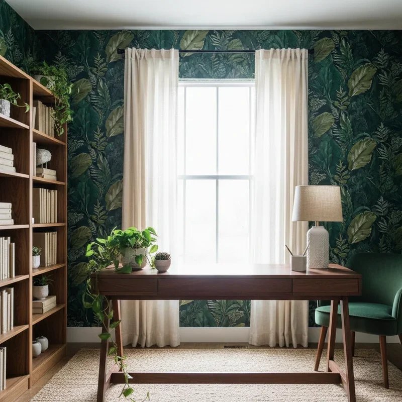 Dark Green Home Office Ideas