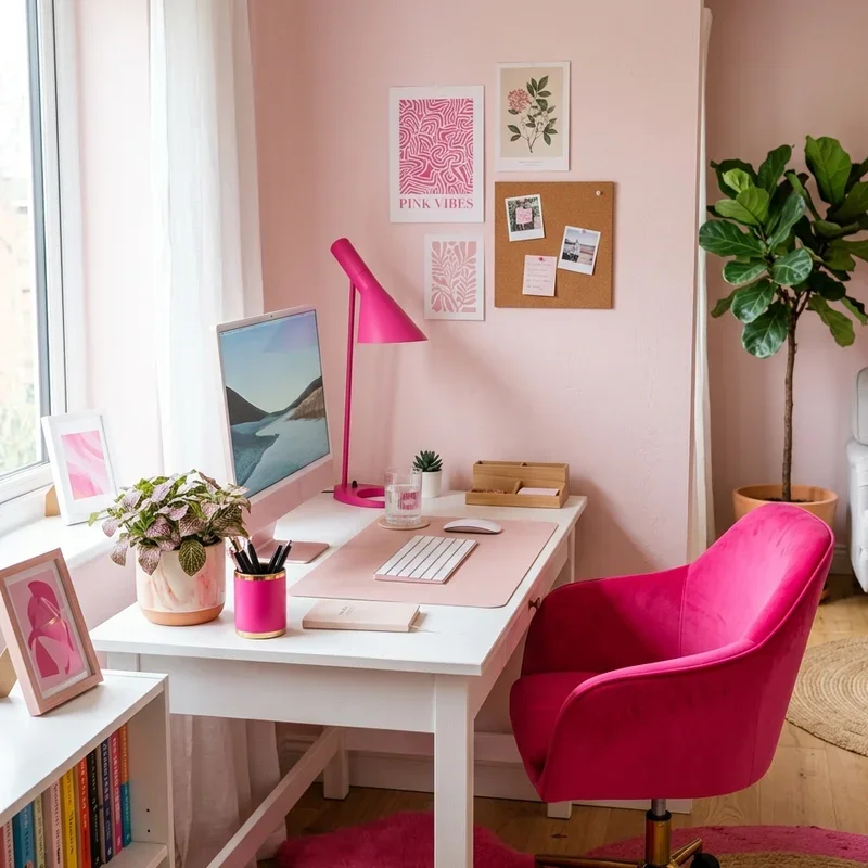 Pink Home Office Ideas