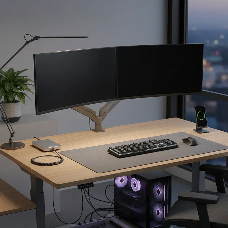 Dual Monitor Desk Setup Ideas