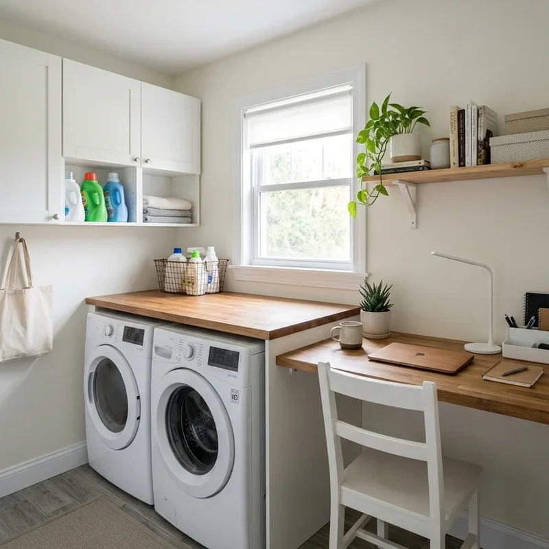 Small Laundry Room Office Combo Ideas