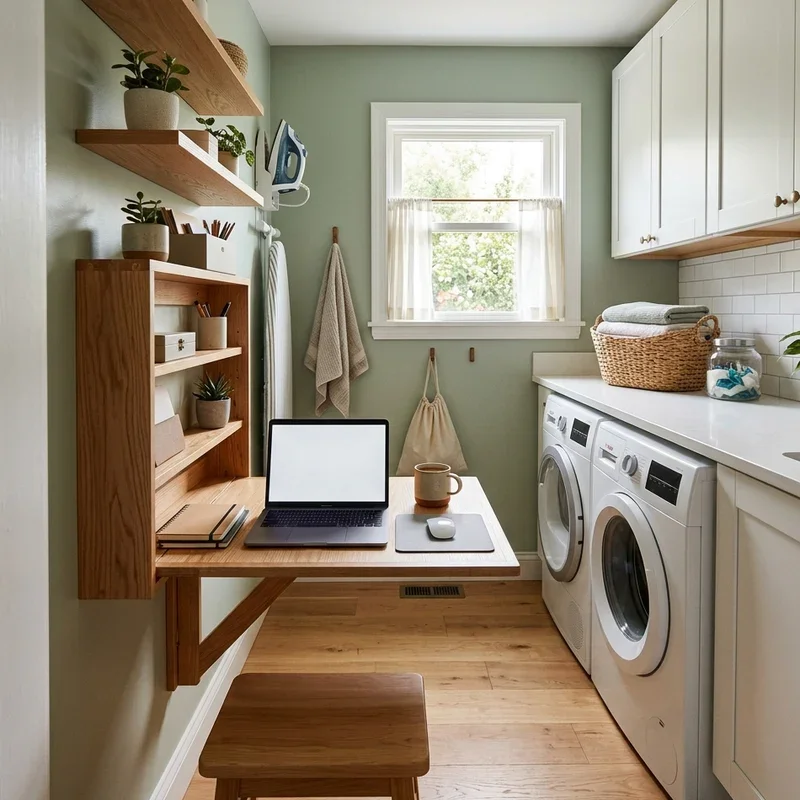 Small Laundry Room Office Combo Ideas