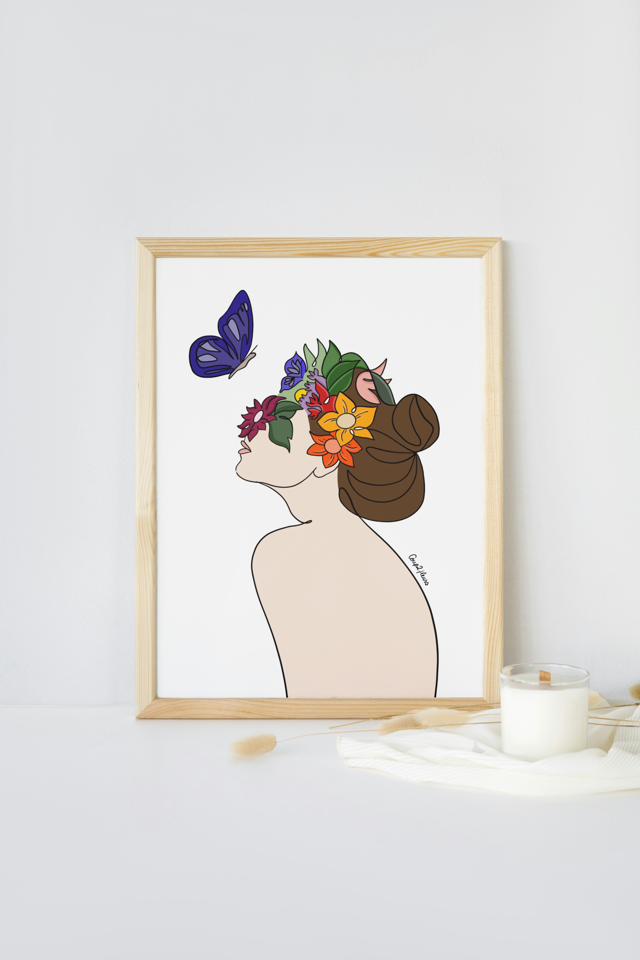 Affiche "Visage fleuri"