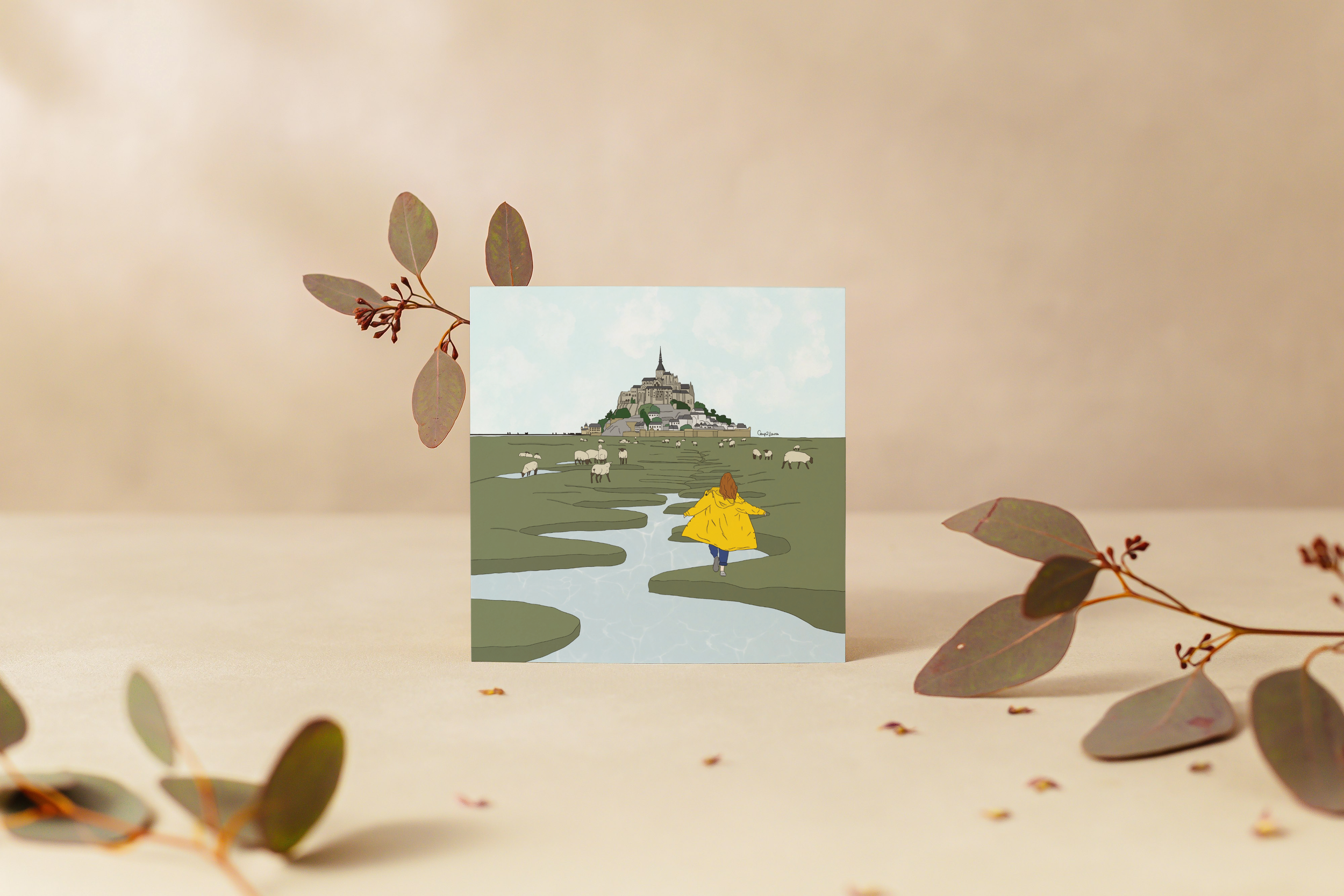 Carte postale carrée "Mont Saint Michel"