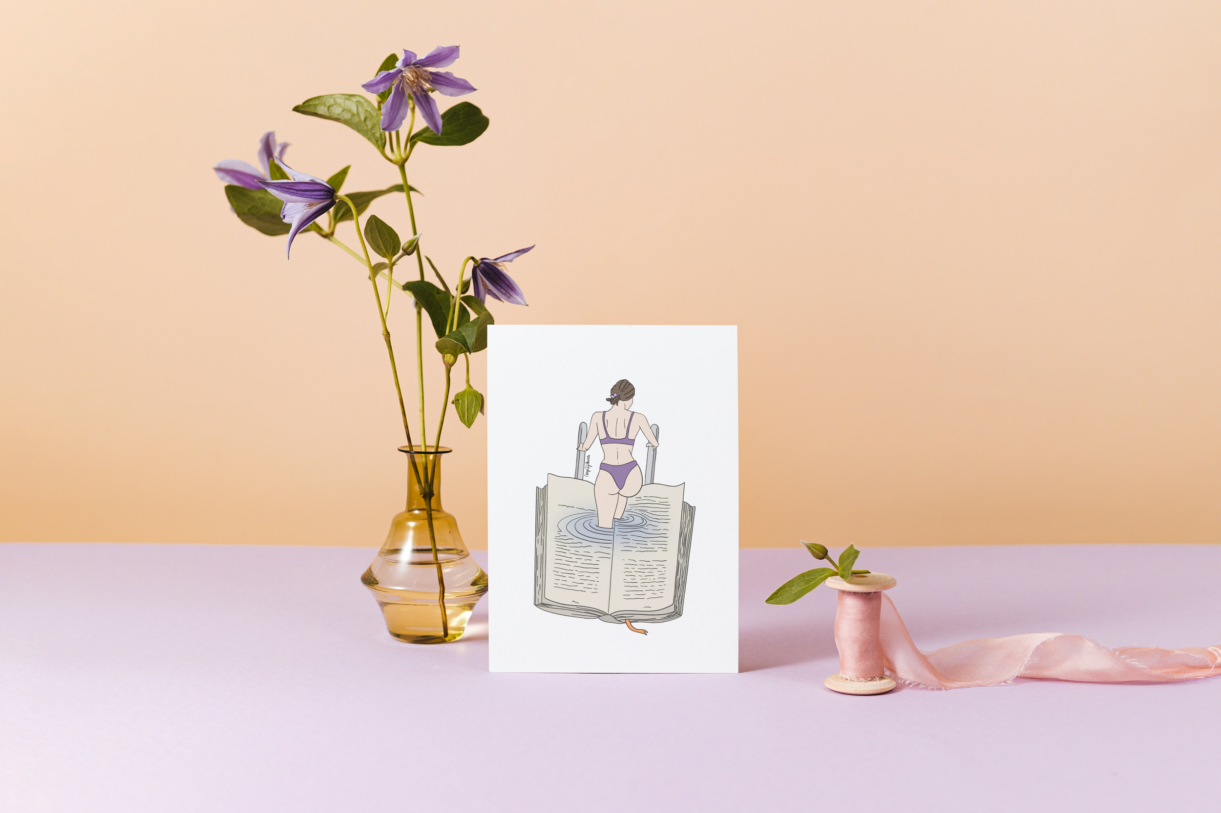 Carte postale "Plonger dans la lecture"