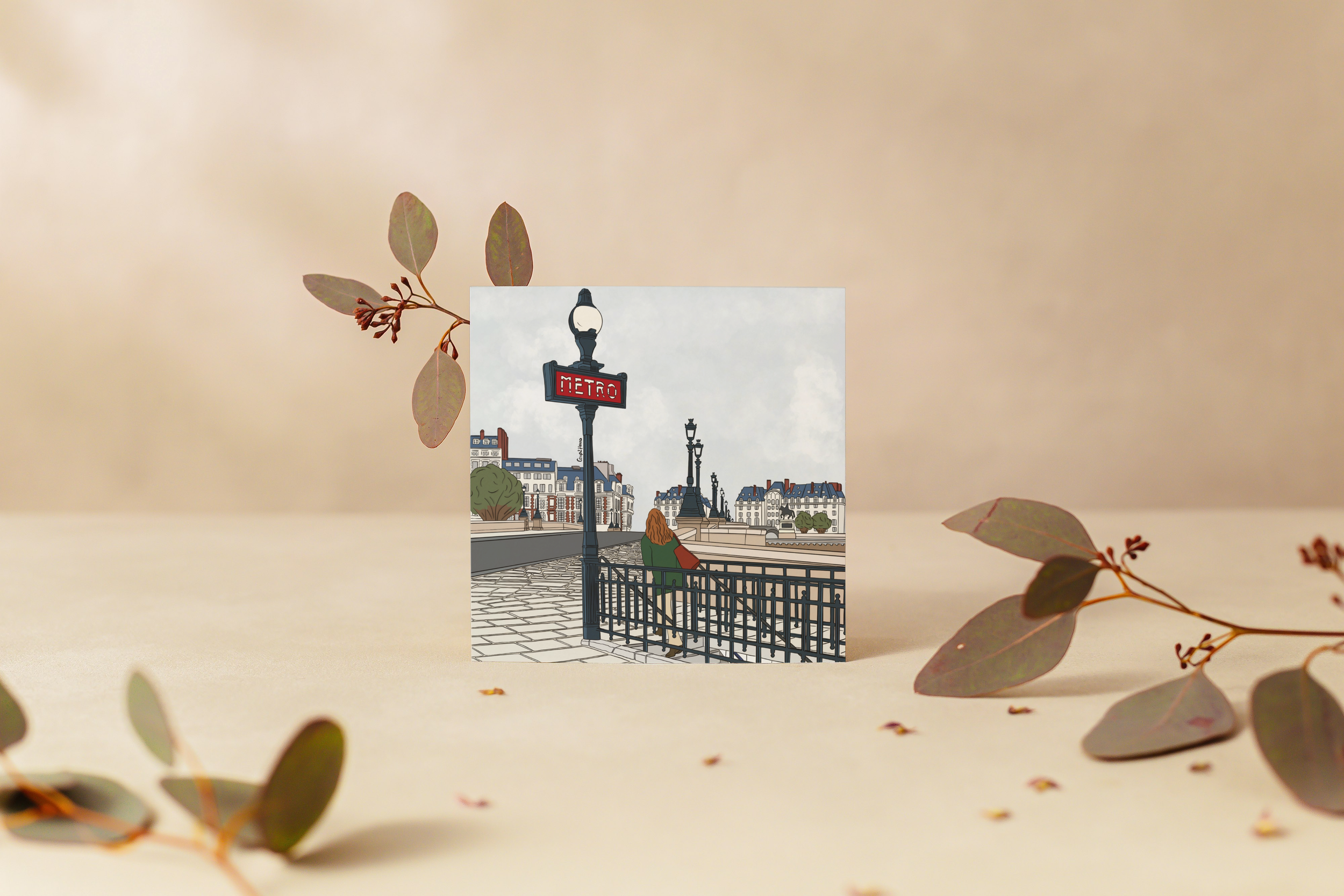 Carte postale carrée "Paris"