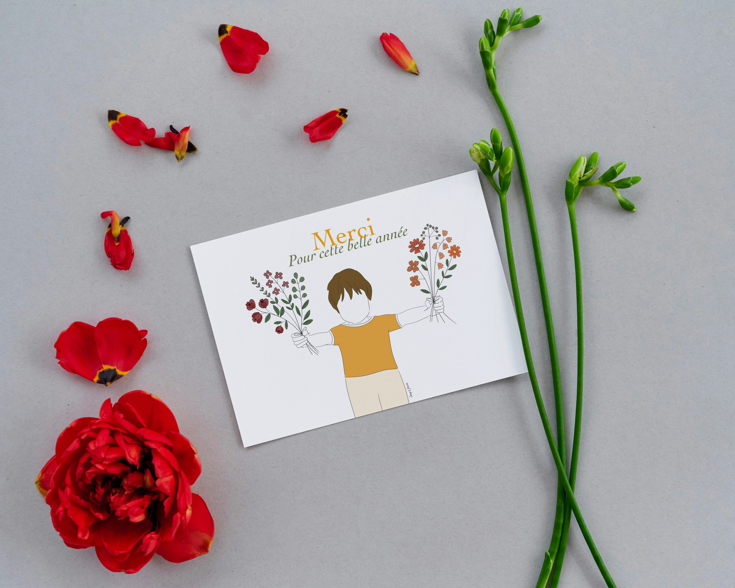 Carte postale "Merci pour cette belle année - Brun"