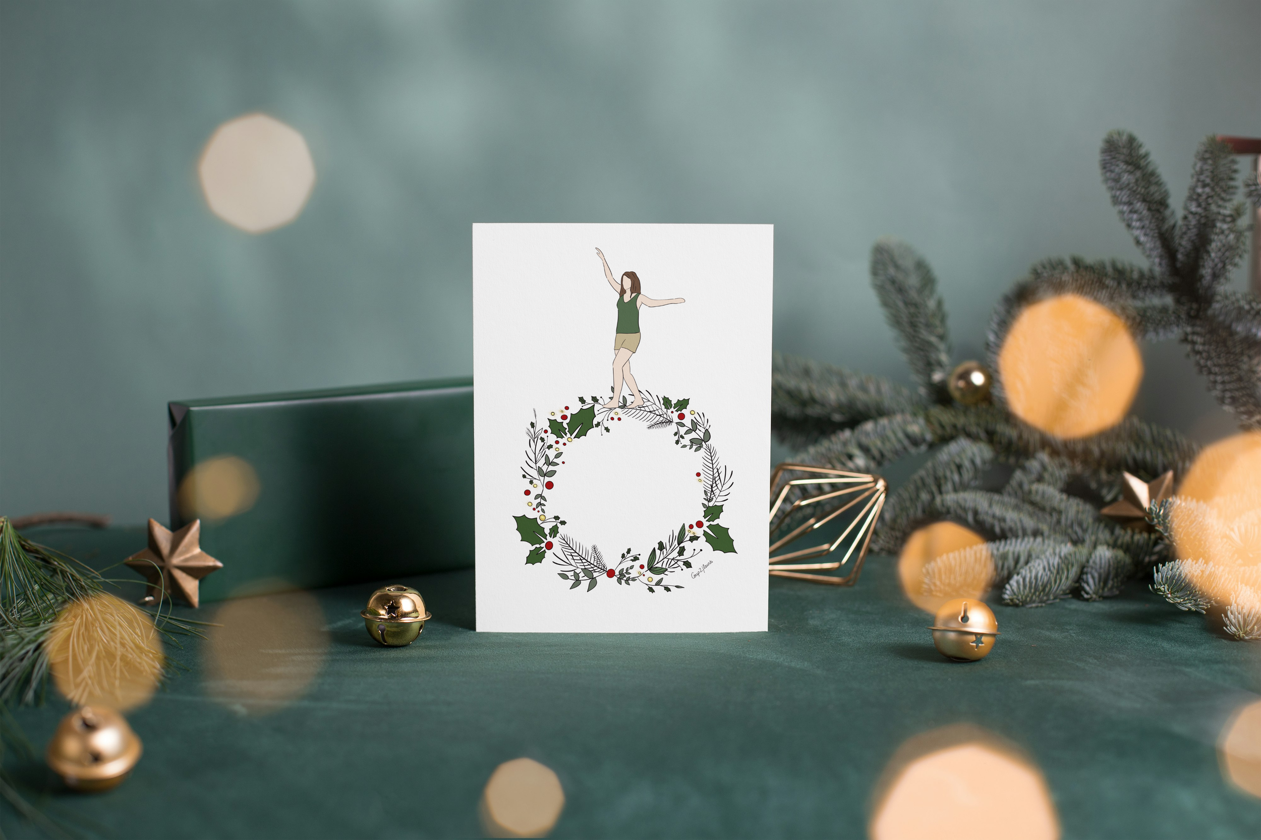 Carte postale "Noël - Couronne"