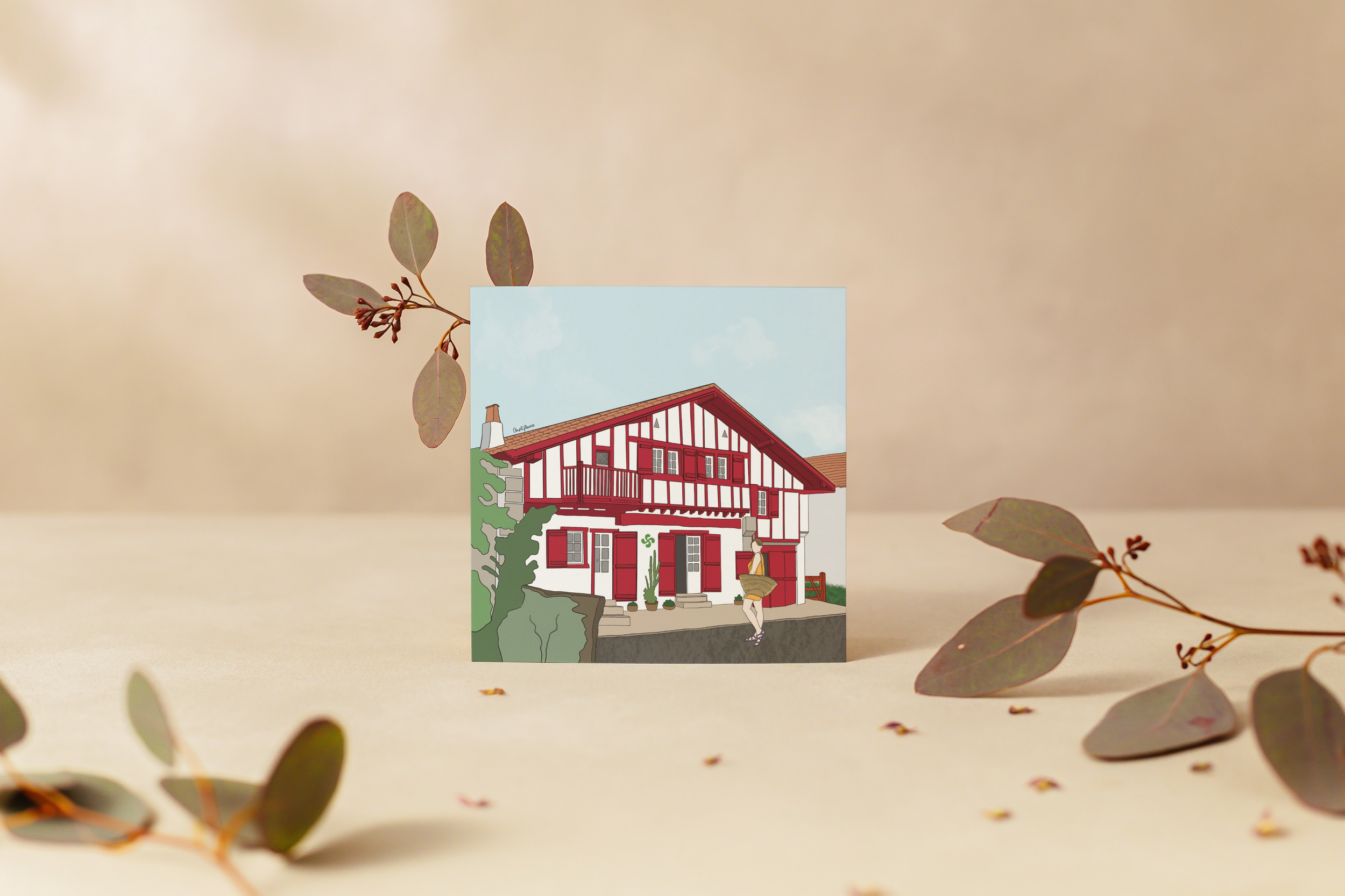 Carte postale carrée "Pays Basque"