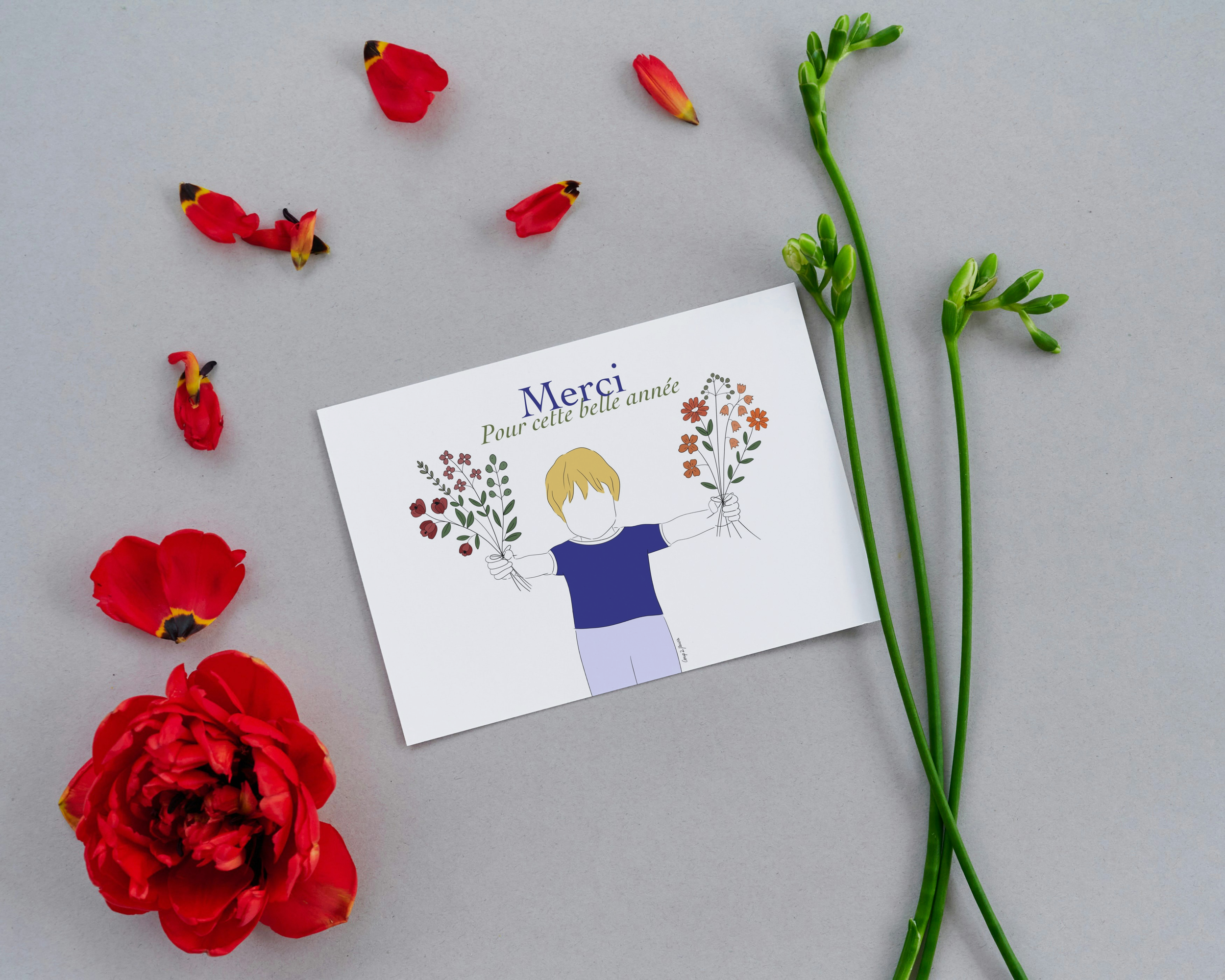 Carte postale "Merci pour cette belle année- Blond"