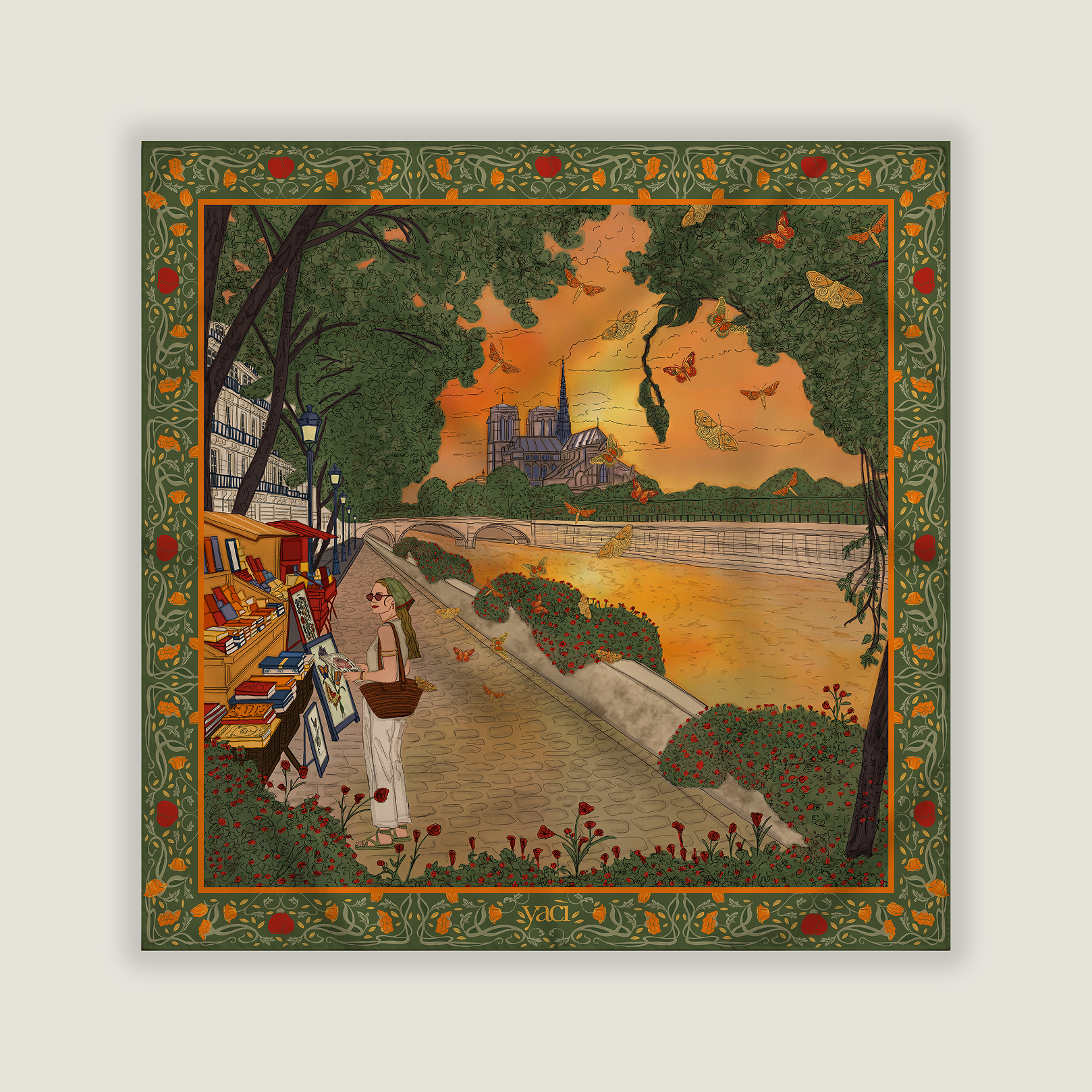 Silk Scarf - Botanical Parisienne