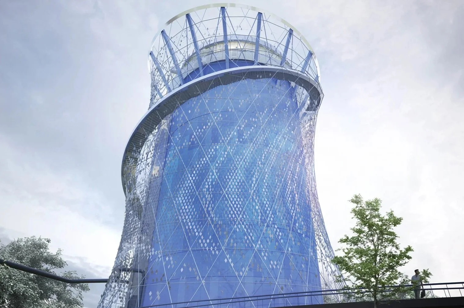 Public space at the base of the Heidelberg Energy Tower.