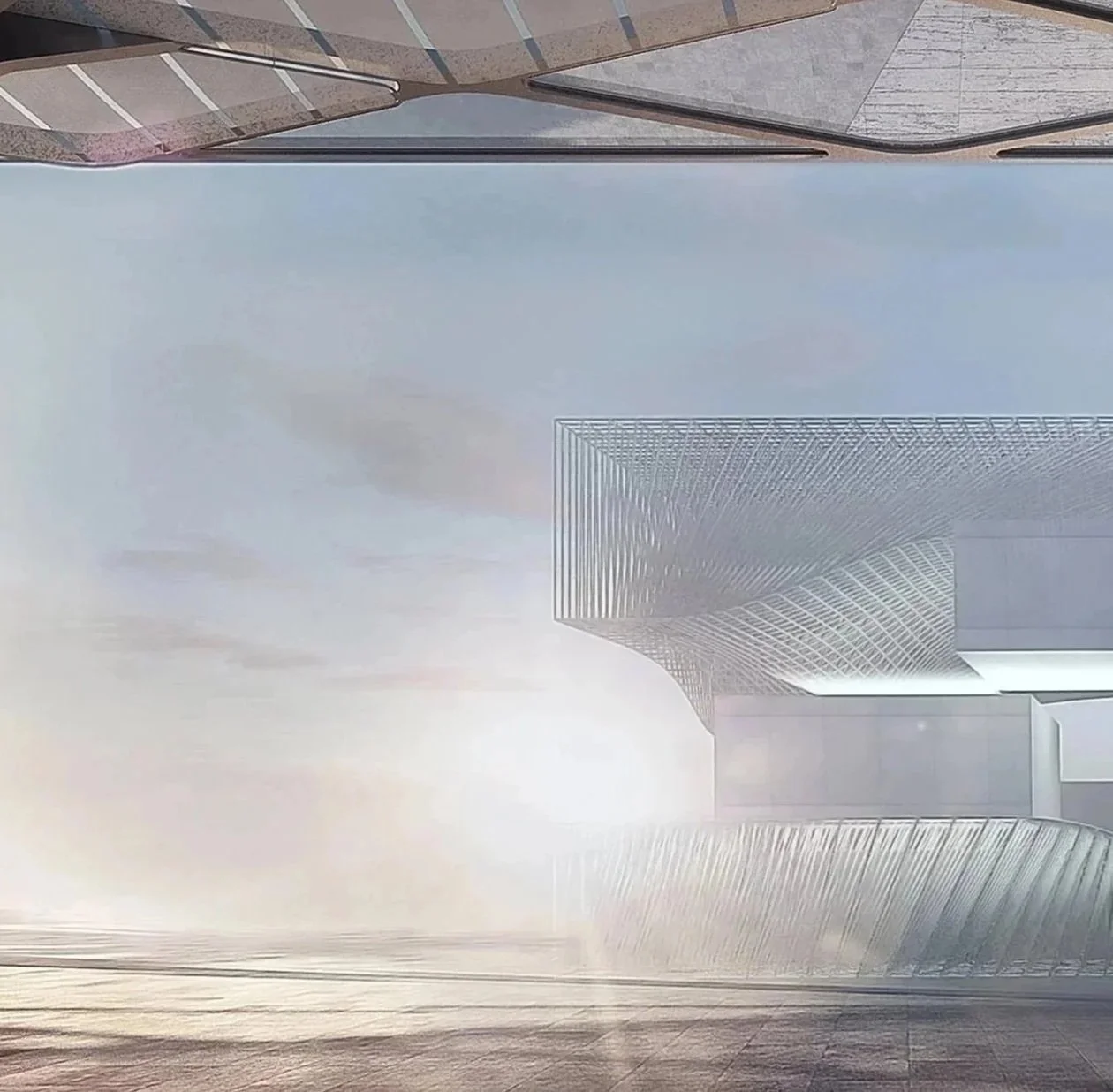 Frontal view of the EXPO 2020 German Pavilion.