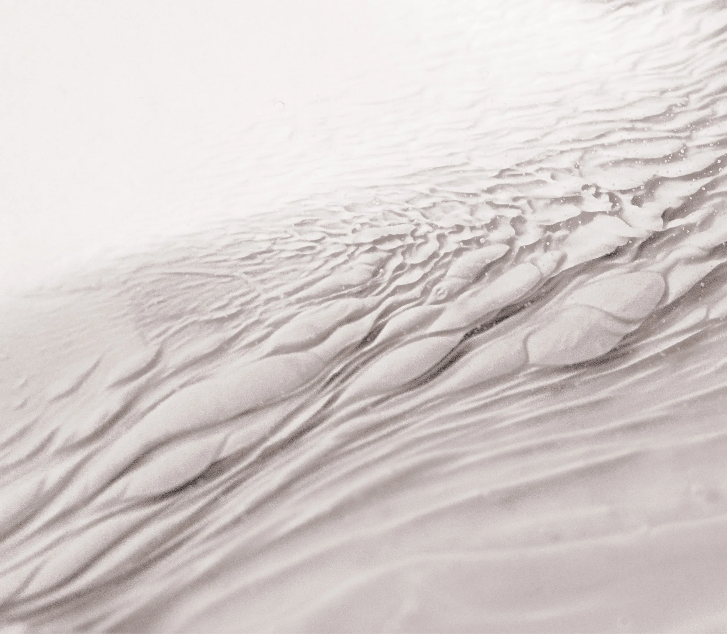 Architectural form study rendering close up of cream soap and ink mixture macro photography