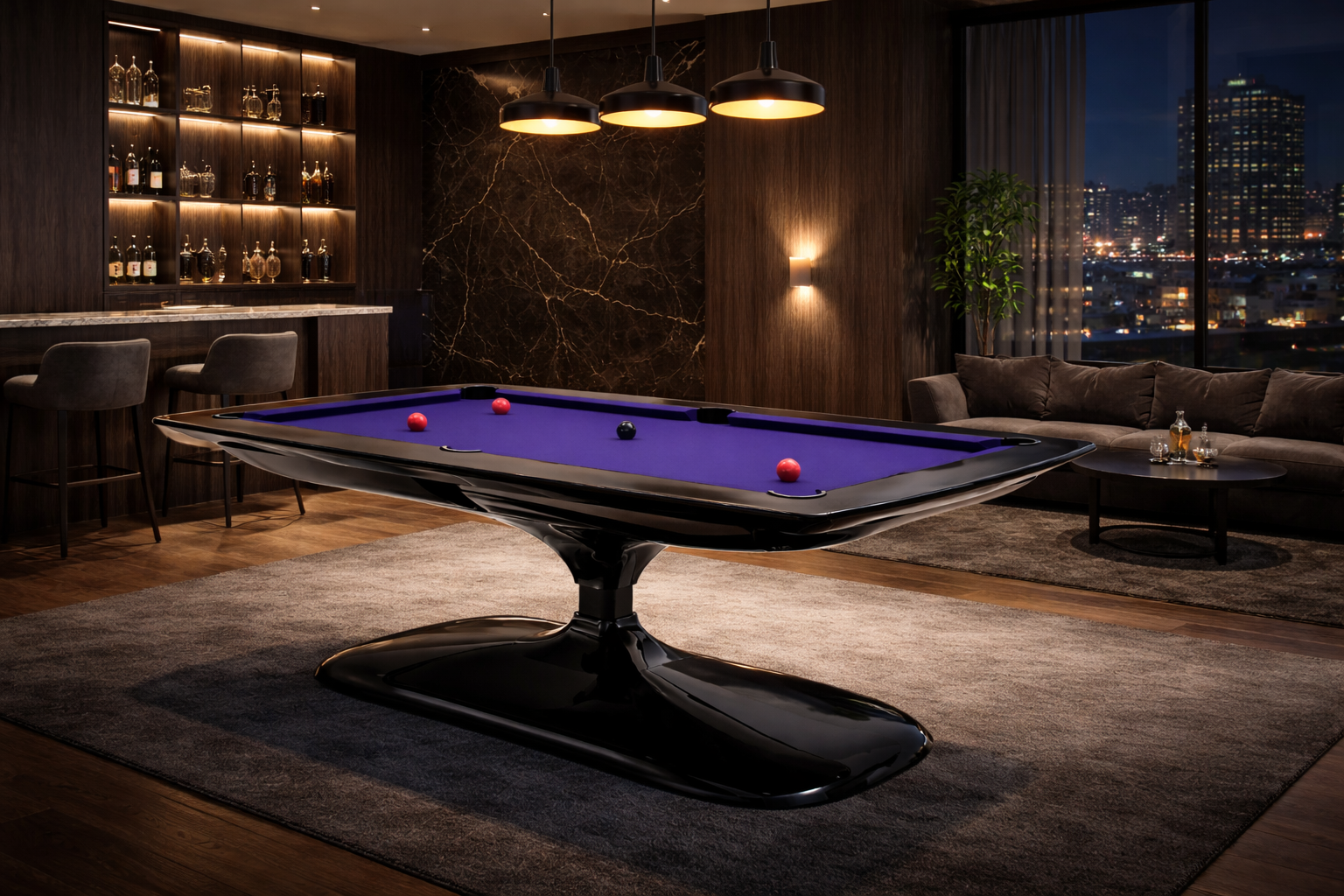 Inspiration Monaco Island pool table black purple.png