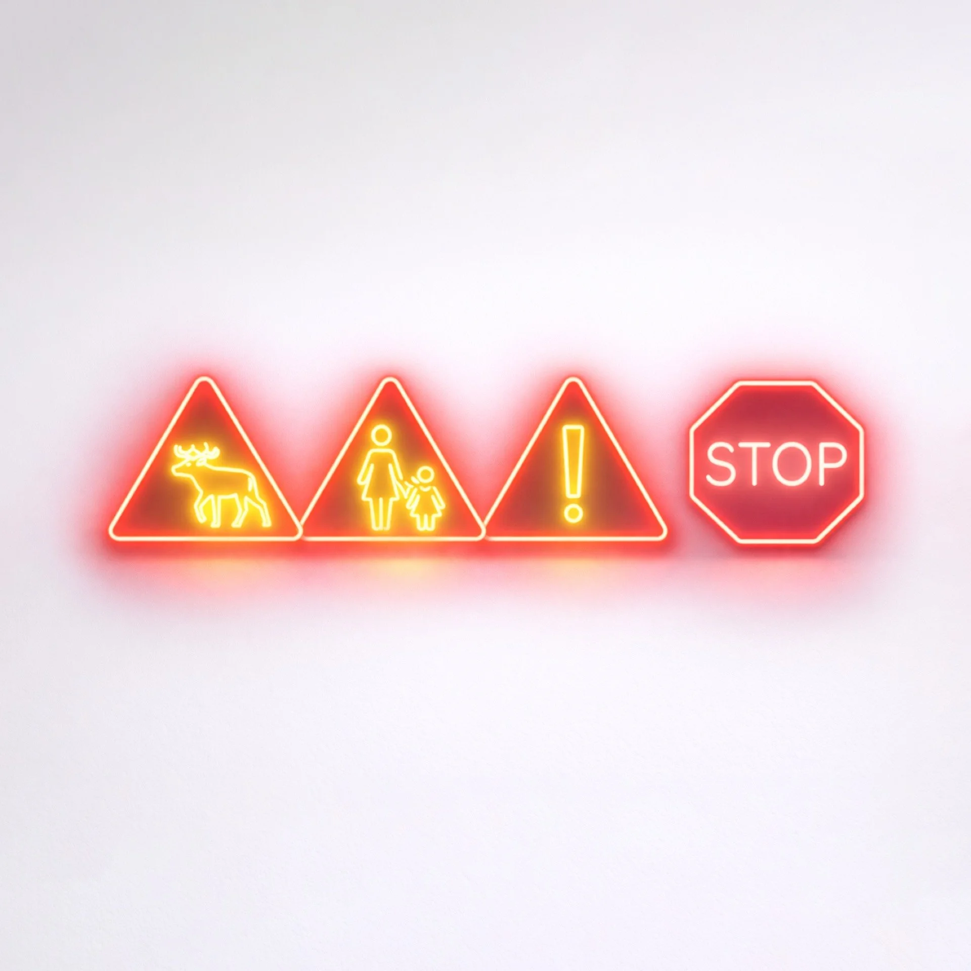Neon road signs