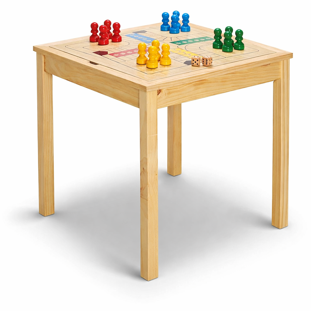 Game table with pieces, 3 in 1