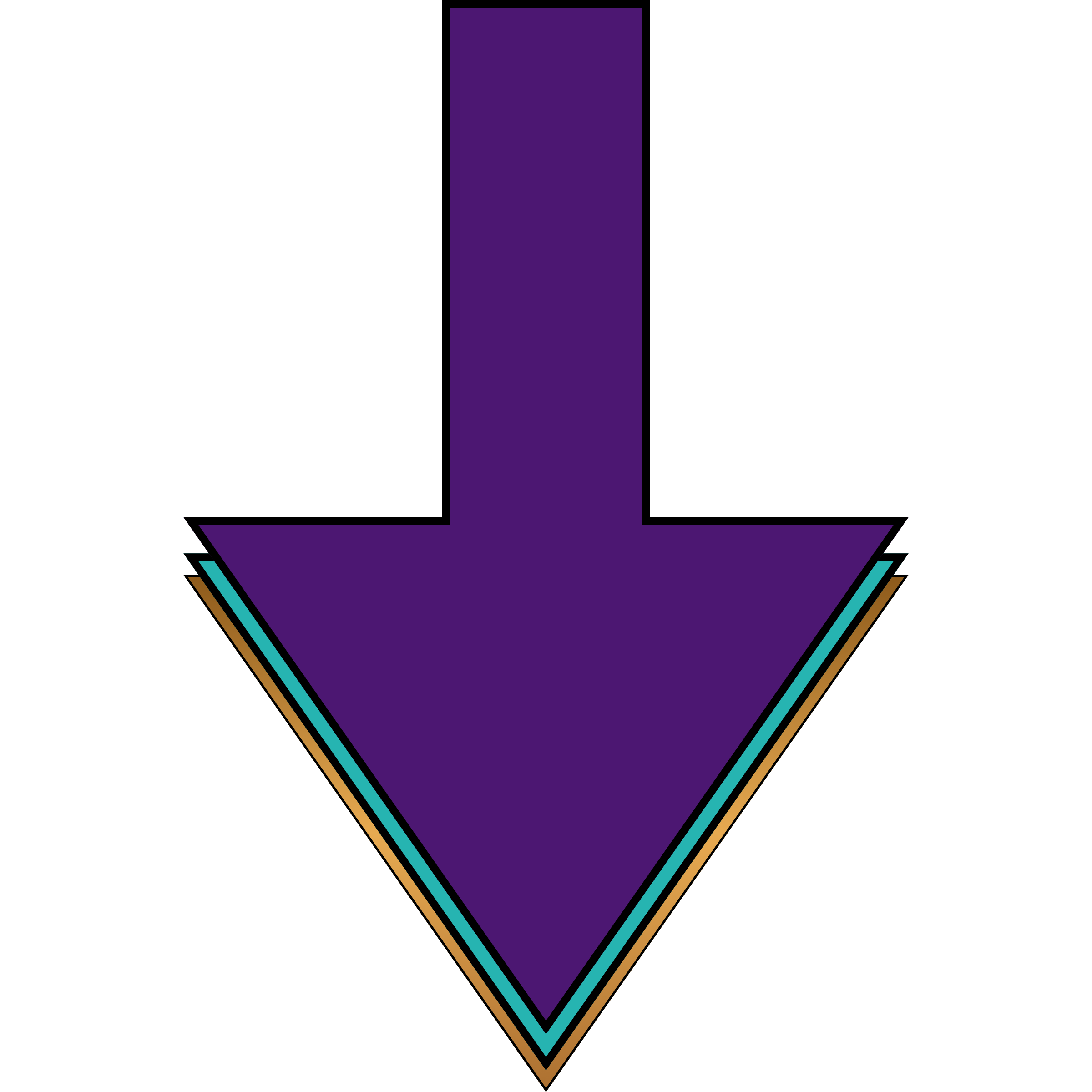 Large purple arrow pointing downward.