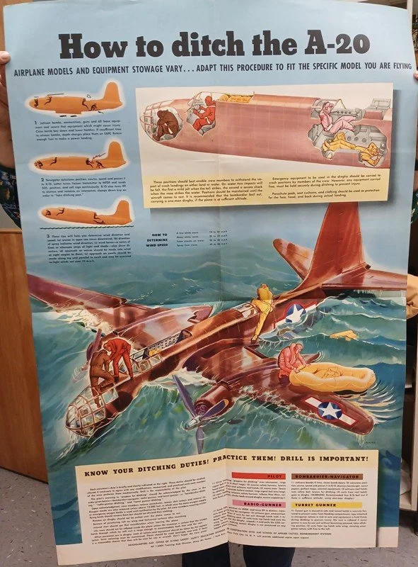 AIRCRAFT DITCHING CHART A-20 27" x 40"
