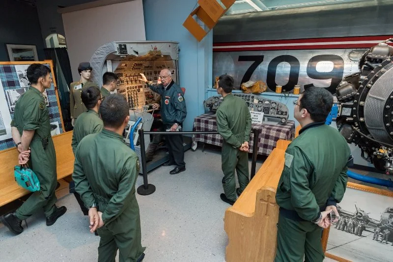  Japenese Air Force arrive in Greenwood on their eay to England with their new C2 transport aircraft. While in Greenwood they toured the Wing including the Museum and opened up their aircraft for visitors. DND Photo Japenese Air Force arrive in Green