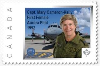  In 2008, the East Canada Section of the Ninety-Nines, an international organization of women pilots, launched a plan to honour noteworthy Canadian women pilots. The group's 2018 stamp will celebrate 14 Wing Greenwood's Captain Mary Cameron-Kelly as 