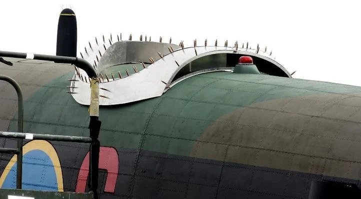  With Wings &amp; Wheels finally behind us, Dave found time to start test-fitting the mid upper turret fairing to our Lancaster. Progress!&nbsp; First observation: the post war navigation light has GOT to go. 