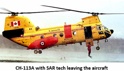 CH-113A with SAR tech leaving aircraft