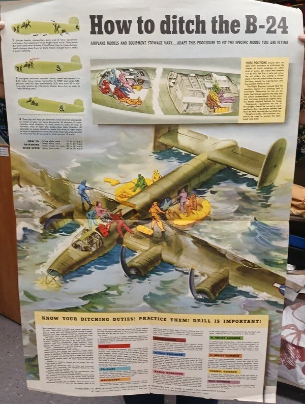 AIRCRAFT DITCHING CHART B-24 27" x 40"