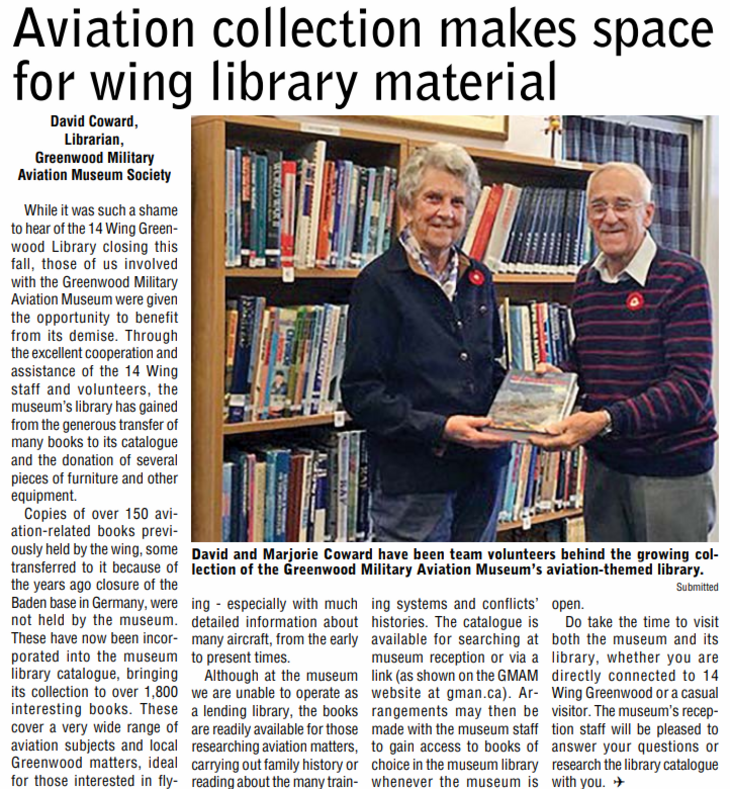 David and Marjorie Coward adding to the GMAM Library