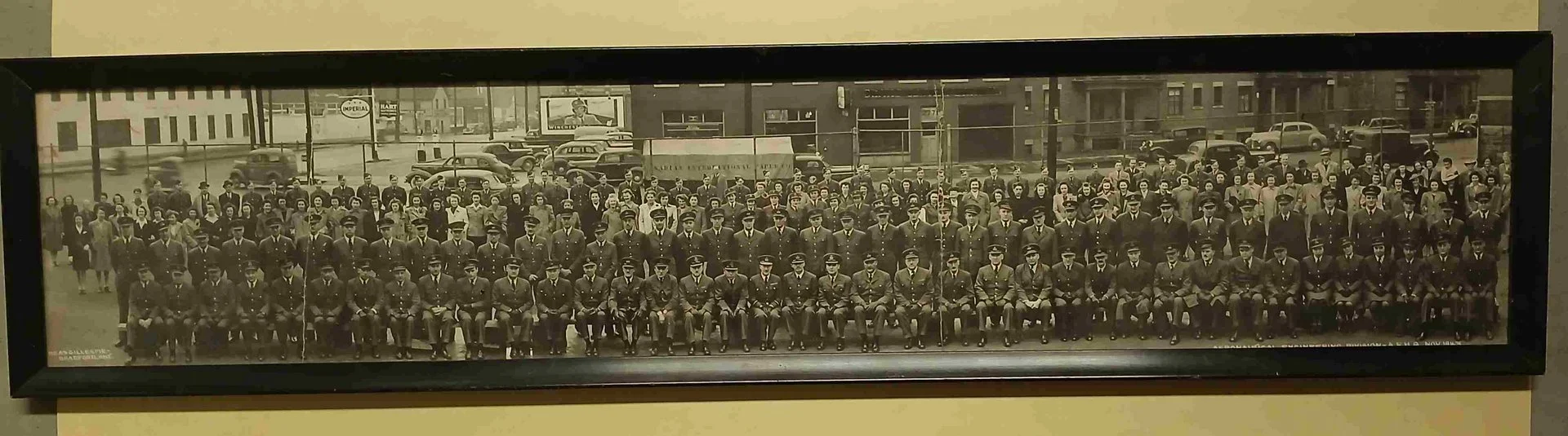 Aeronautical Engineering Division - AFHQ Nov 1943 37in X 8in Framed Under Glass